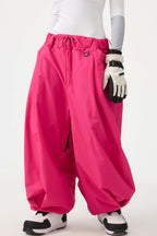 Women's Beige Drawstring Baggy Snow Pants Balloon Ski Pants - Gsou Snow