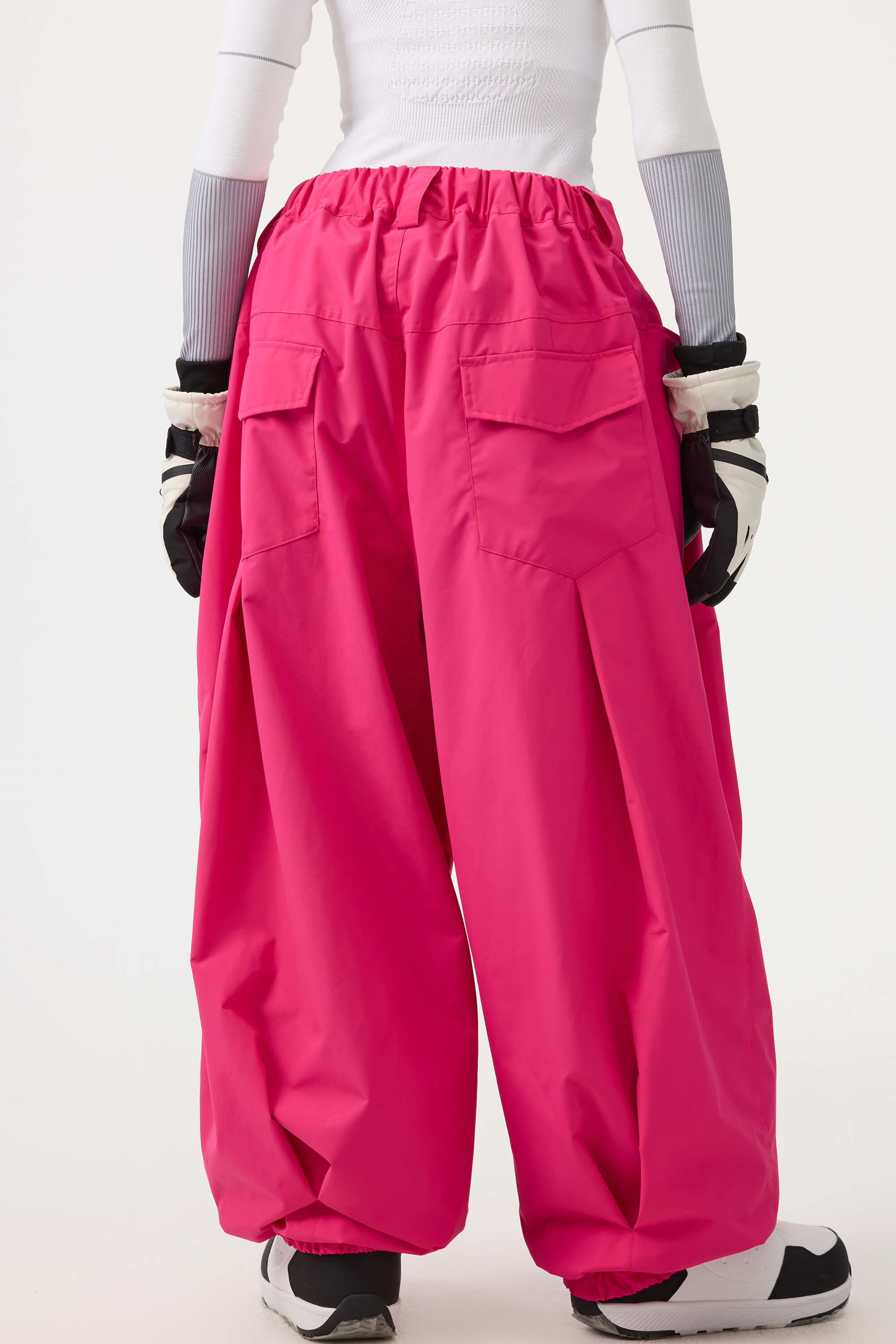 Women's Coffee Drawstring Baggy Ski Pants Balloon Snow Pants