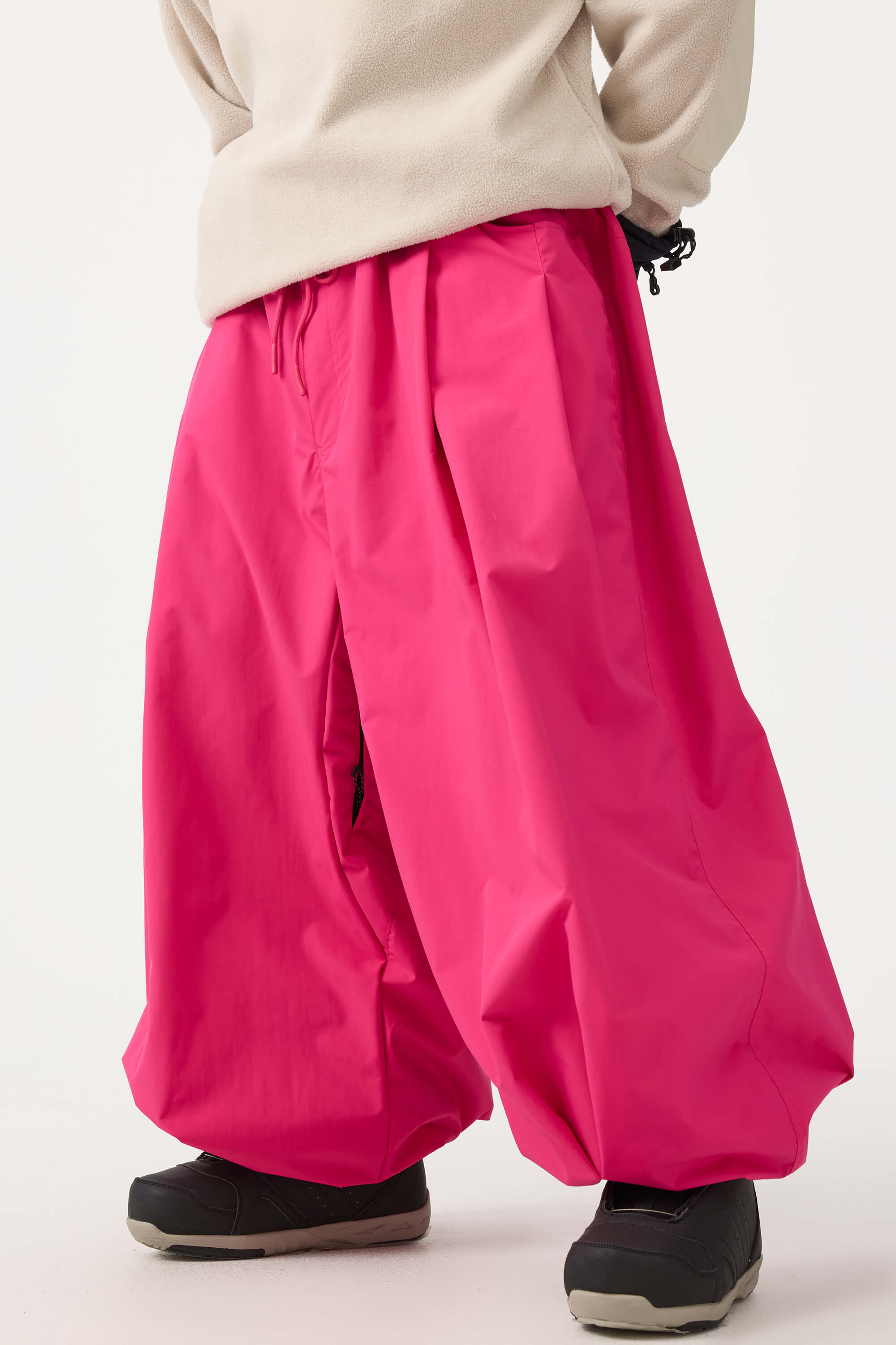 Men's Black Drawstring Baggy Ski Pants Balloon Snow Pants