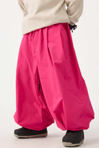 Men's Coffee Drawstring Baggy Ski Pants Balloon Snow Pants