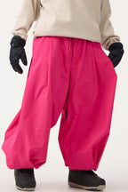 Men's Black Drawstring Baggy Ski Pants Balloon Snow Pants