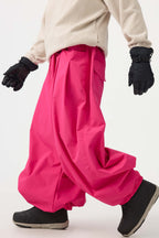 Men's Black Drawstring Baggy Ski Pants Balloon Snow Pants