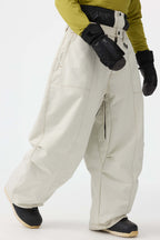 Men's Black Baggy Oxford Snow Pants Wear-resistant Ski Pants - Gsou Snow
