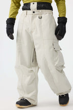Men's Black Baggy Oxford Ski Pants Wear-Resistant Snow Pants