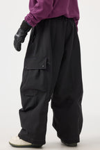 Women's Caramel Baggy Oxford Ski Pants Wear-Resistant Snow Pants