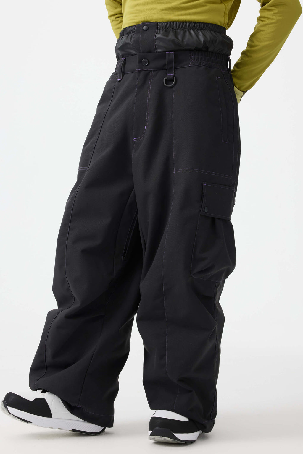 Men's Caramel Baggy Oxford Ski Pants Wear-Resistant Snow Pants