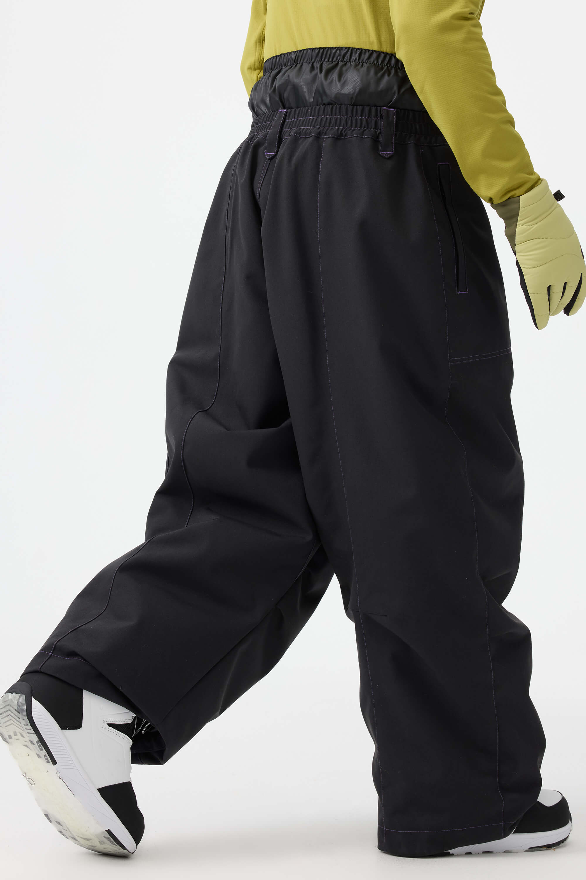 Men's Caramel Baggy Oxford Ski Pants Wear-Resistant Snow Pants