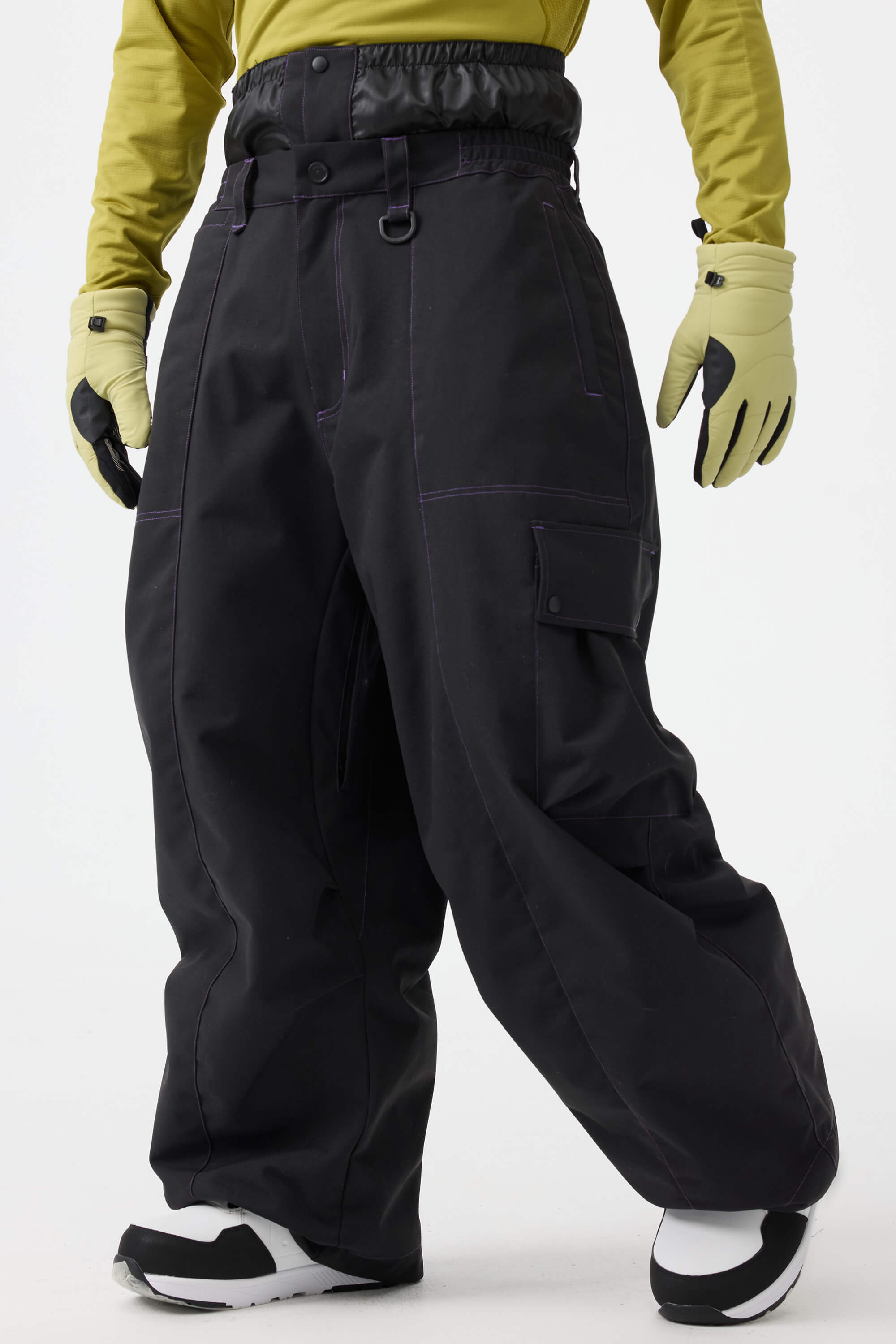 Men's Beige Baggy Oxford Snow Pants Wear-resistant Ski Pants - Gsou Snow