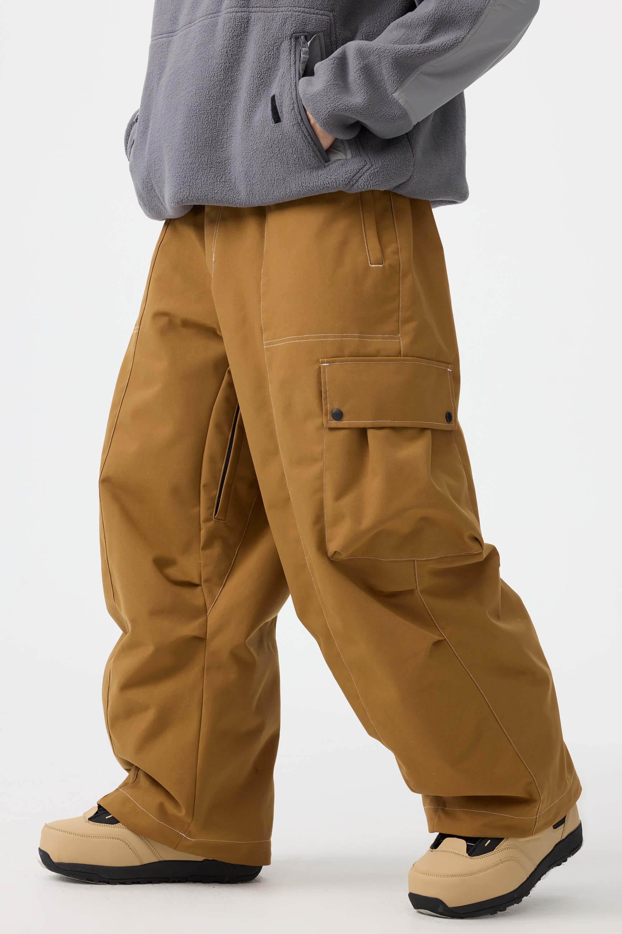 Men's Caramel Baggy Oxford Ski Pants Wear-Resistant Snow Pants Main image