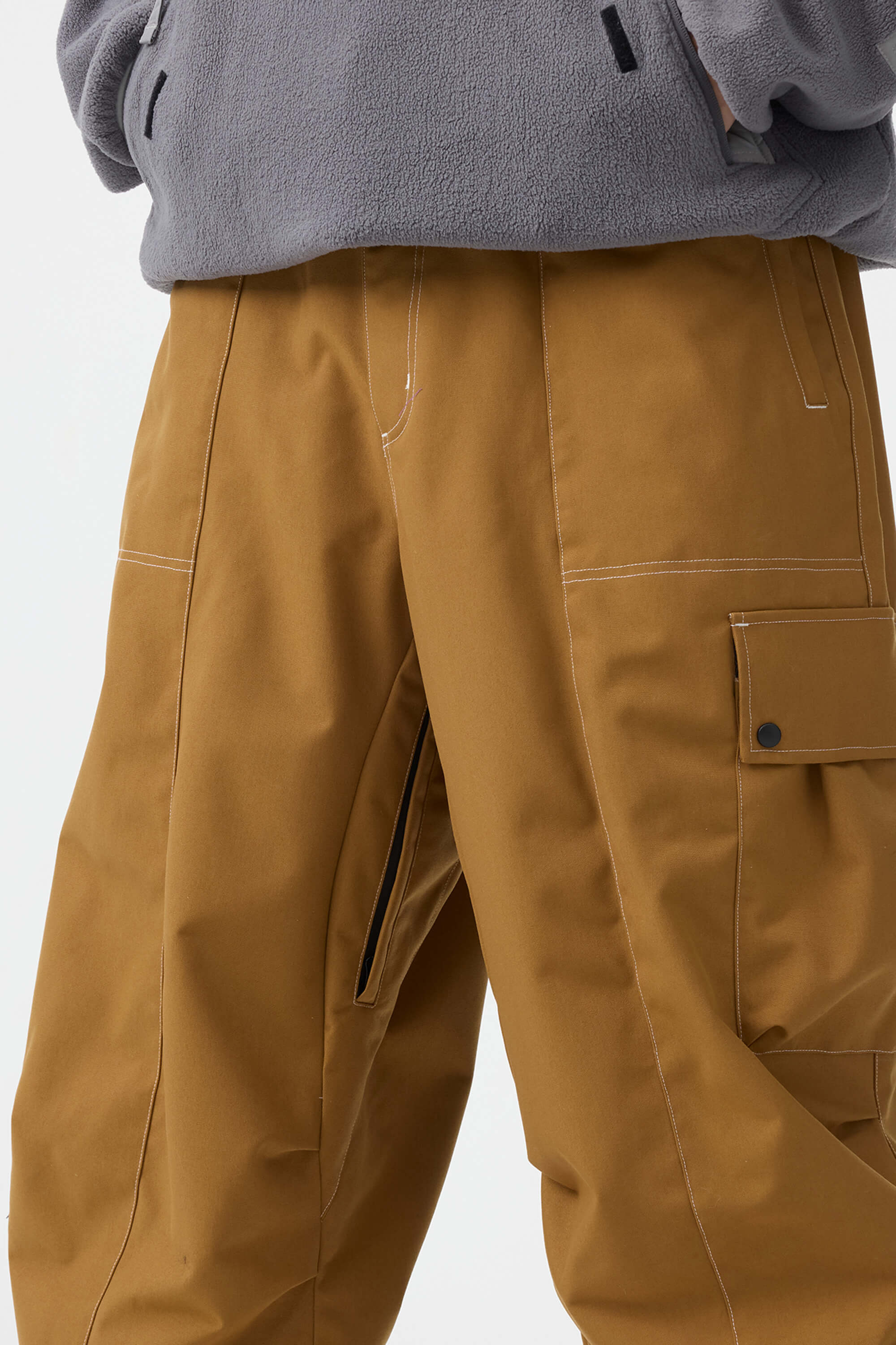 Men's Denim Baggy Oxford Wear-resistant Ski Pants - Gsou Snow