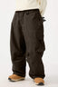 Women's Dark Brown Baggy Oxford Ski Pants Wear-Resistant Snow Pants