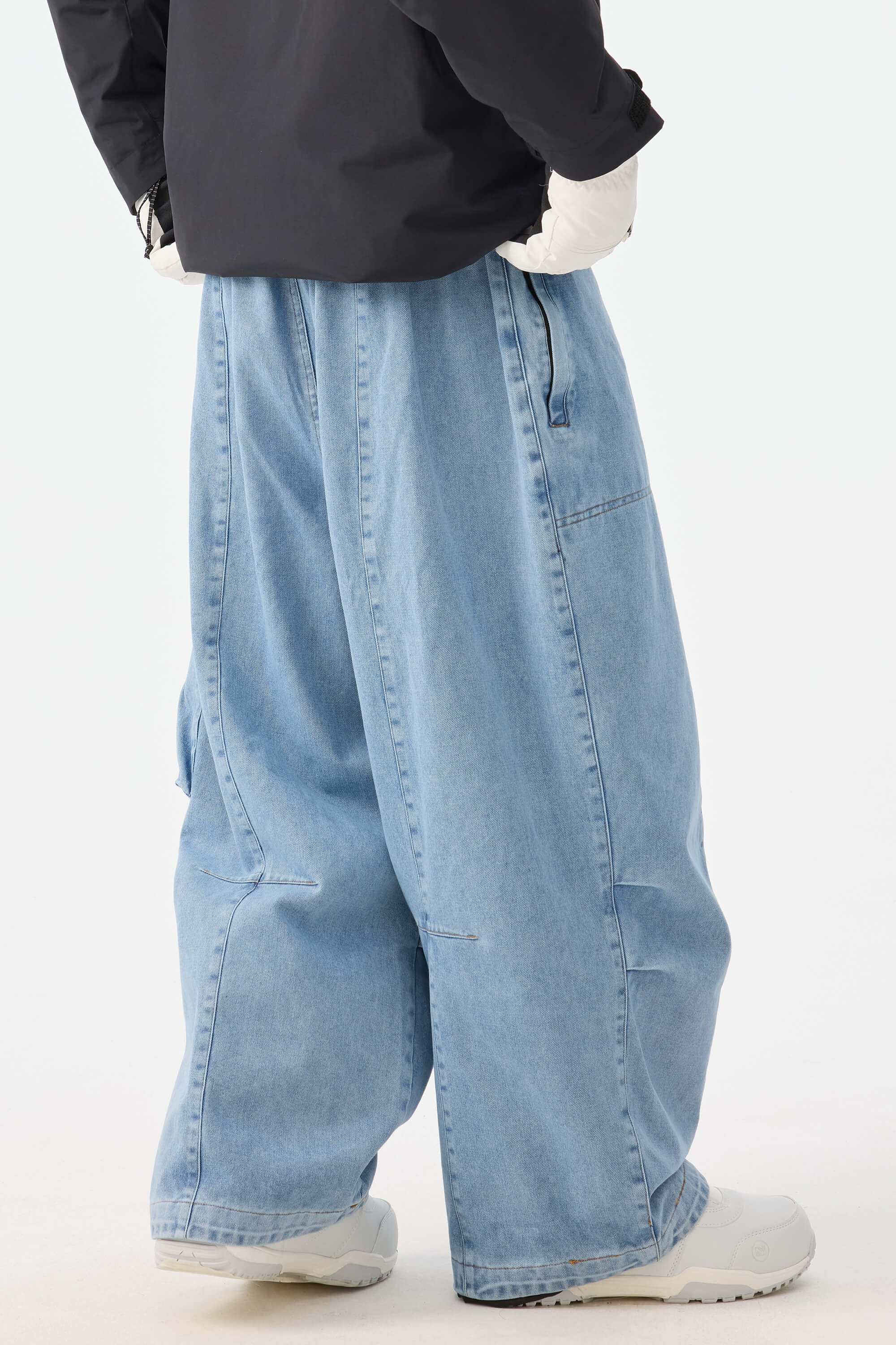 Men's Caramel Baggy Oxford Ski Pants Wear-Resistant Snow Pants
