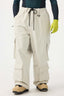 Men's Beige Baggy Multi-Pocket Ski Pants Corduroy Snow Pants