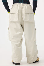 Men's Khaki Baggy Multi-Pocket Snow Pants Corduroy Ski Pants - Gsou Snow