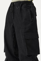 Women's Burgundy Baggy Multi-Pocket Ski Pants Corduroy Snow Pants