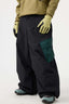 Men's Black Baggy Color-Blocked Snow Pants Cargo Pocket Ski Pants - Gsou Snow