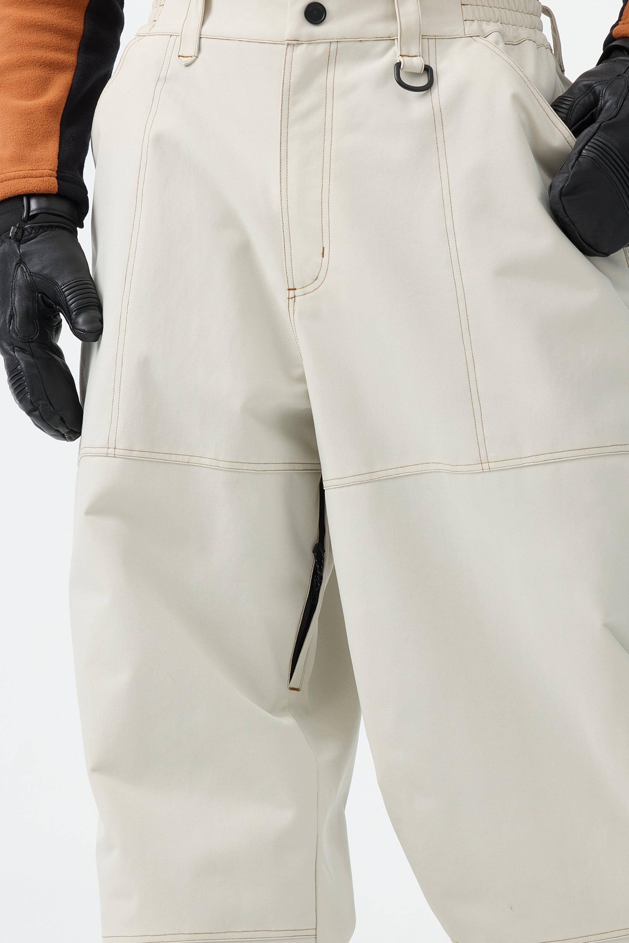 Men's Black Baggy Oxford Snow Pants Workwear Ski Pants - Gsou Snow