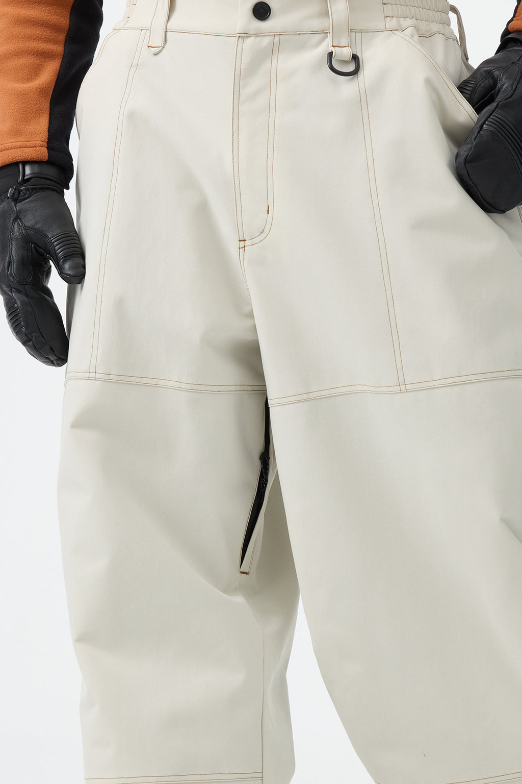Men's Caramel Baggy Workwear Ski Pants Oxford Snow Pants