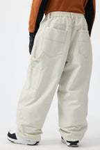 Men's Black Baggy Workwear Ski Pants Oxford Snow Pants