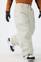 Men's Black Baggy Workwear Ski Pants Oxford Snow Pants