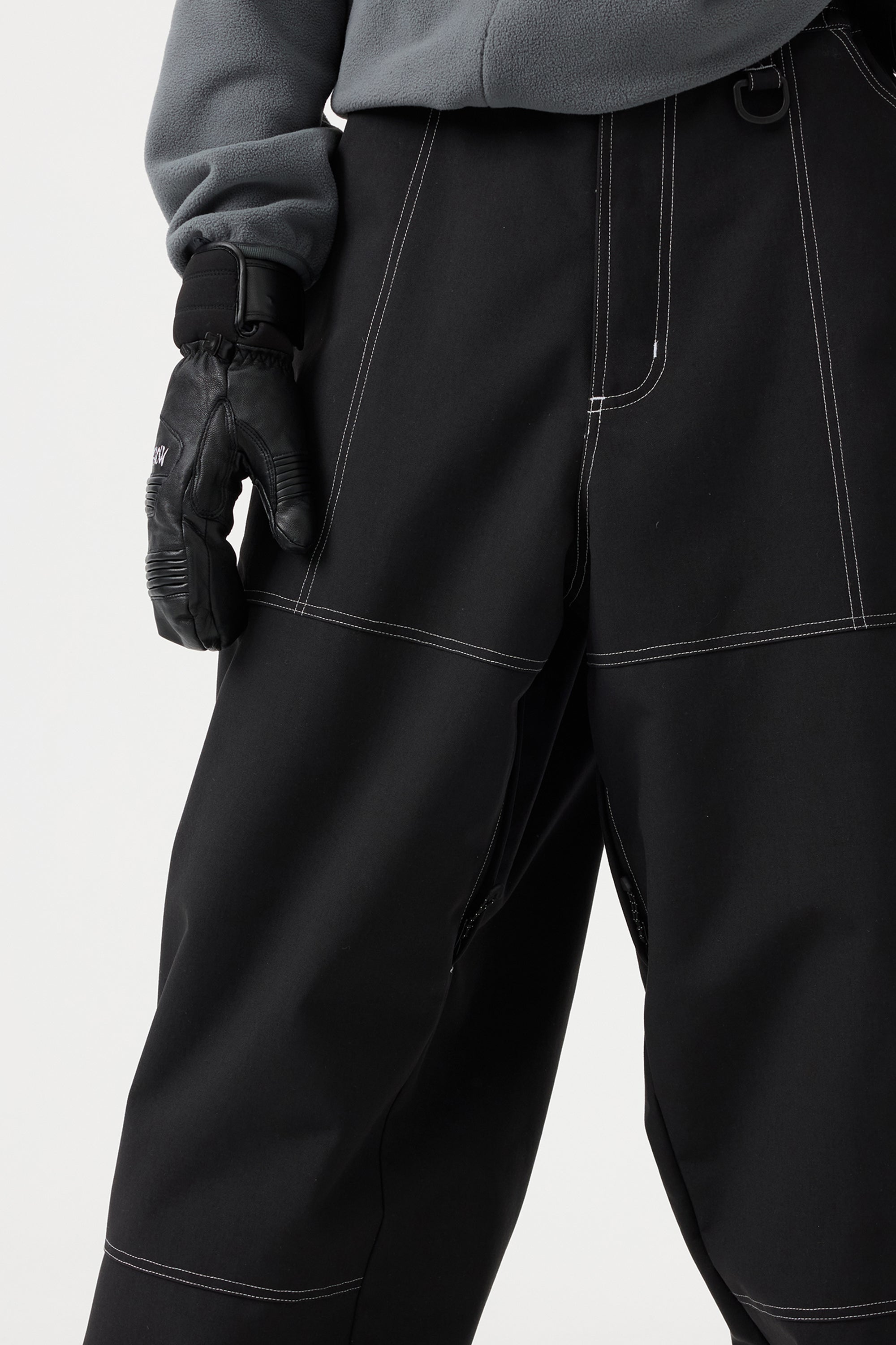 Women's Black Baggy Workwear Ski Pants Oxford Snow Pants Secondary image