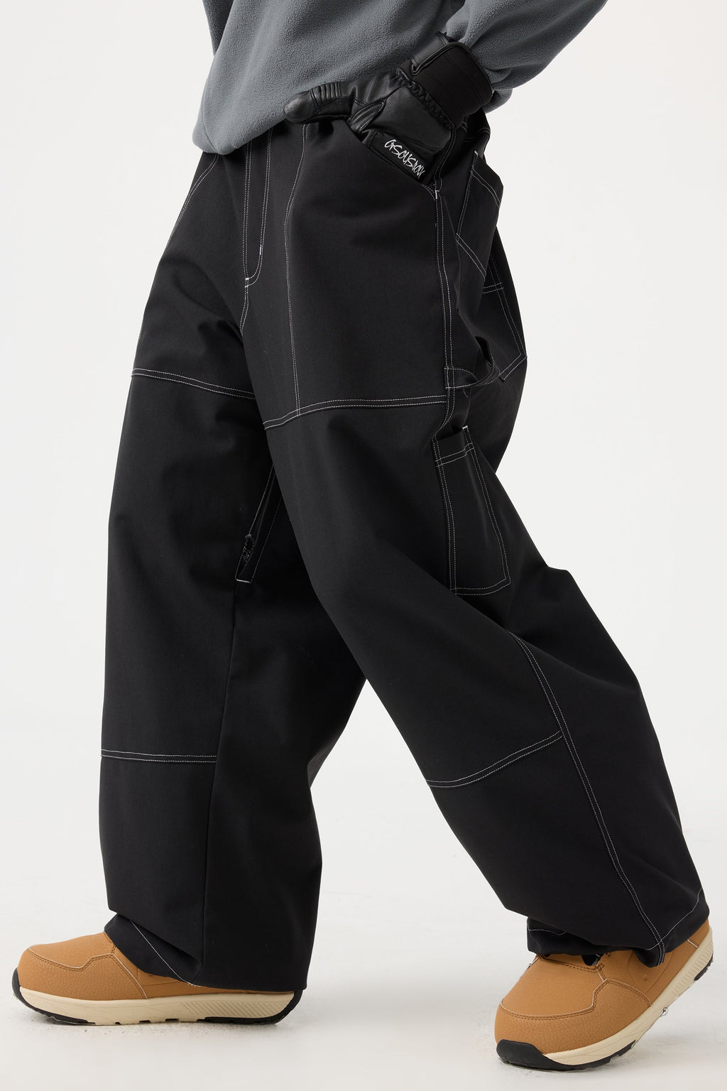 Women's Caramel Baggy Oxford Snow Pants Workwear Ski Pants - Gsou Snow