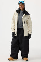 Women's Caramel Baggy Workwear Ski Pants Oxford Snow Pants