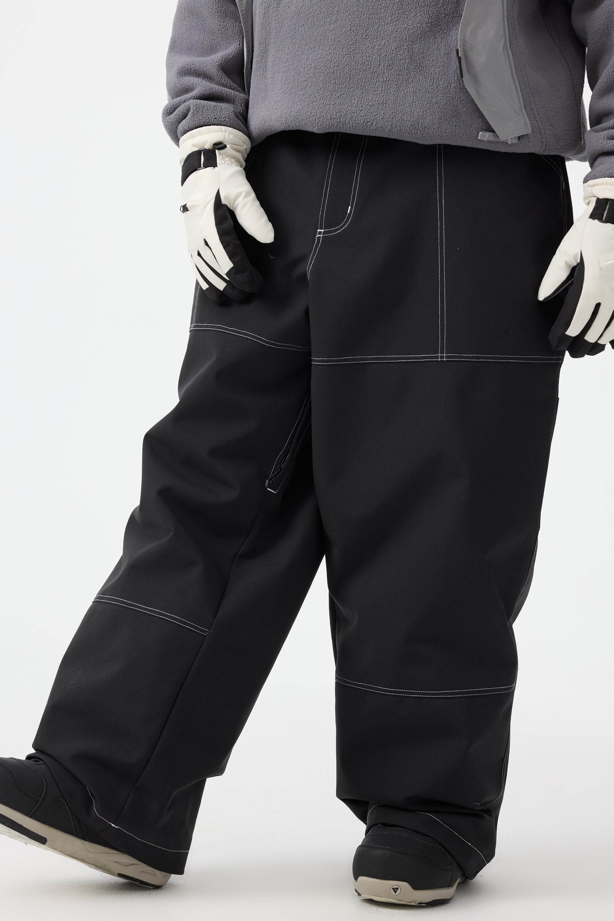 Men's Caramel Baggy Oxford Snow Pants Workwear Ski Pants - Gsou Snow