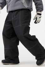 Men's Dark Brown Baggy Workwear Ski Pants Oxford Snow Pants