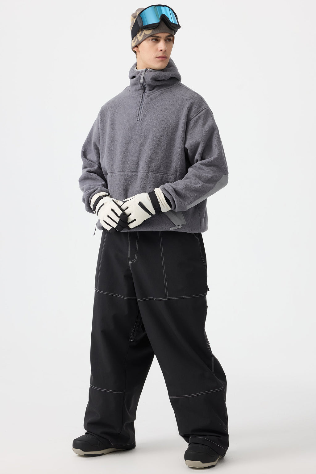 Men's Caramel Baggy Oxford Snow Pants Workwear Ski Pants - Gsou Snow