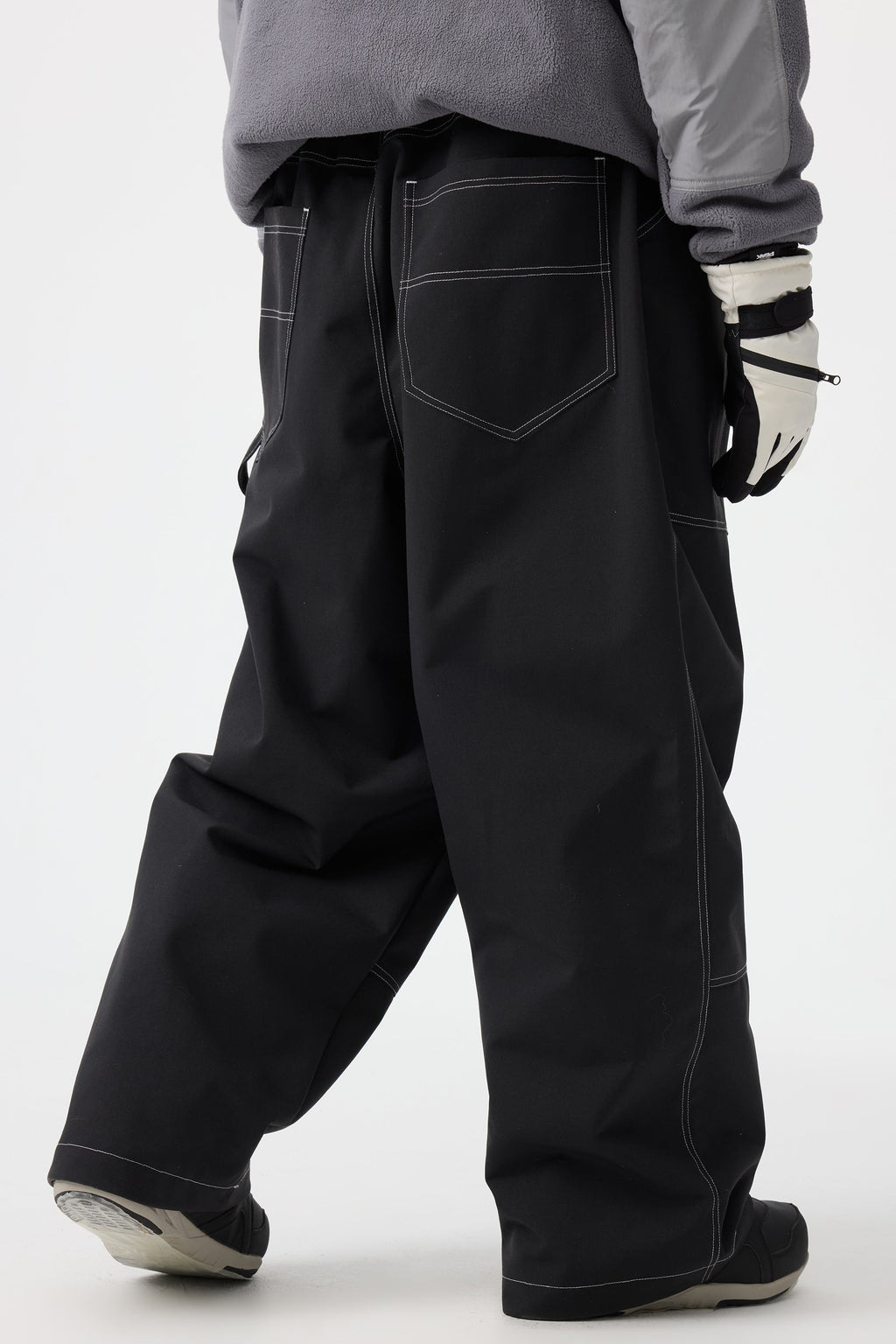 Men's Beige Baggy Workwear Ski Pants Oxford Snow Pants