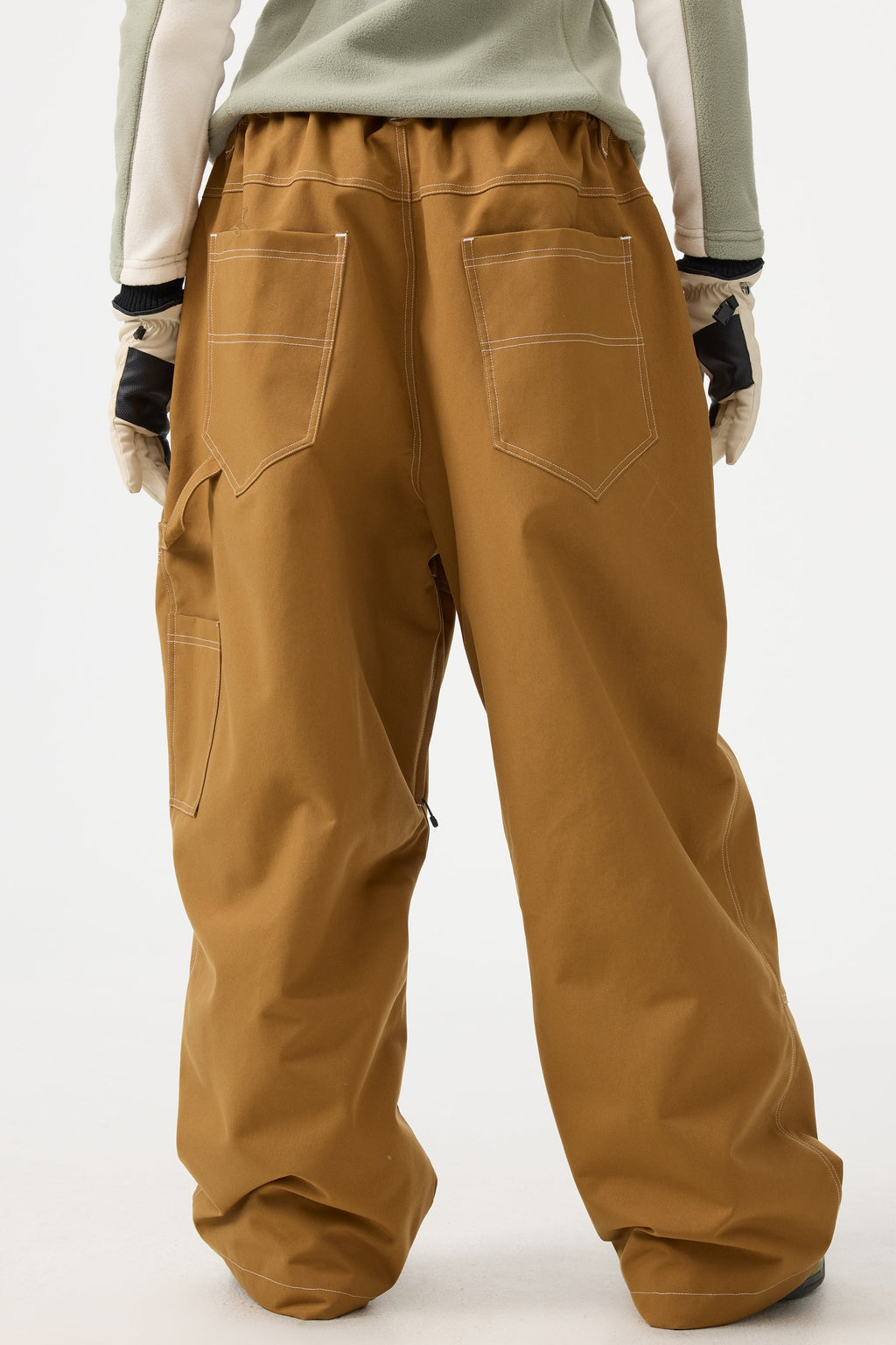 Women's Black Baggy Workwear Ski Pants Oxford Snow Pants