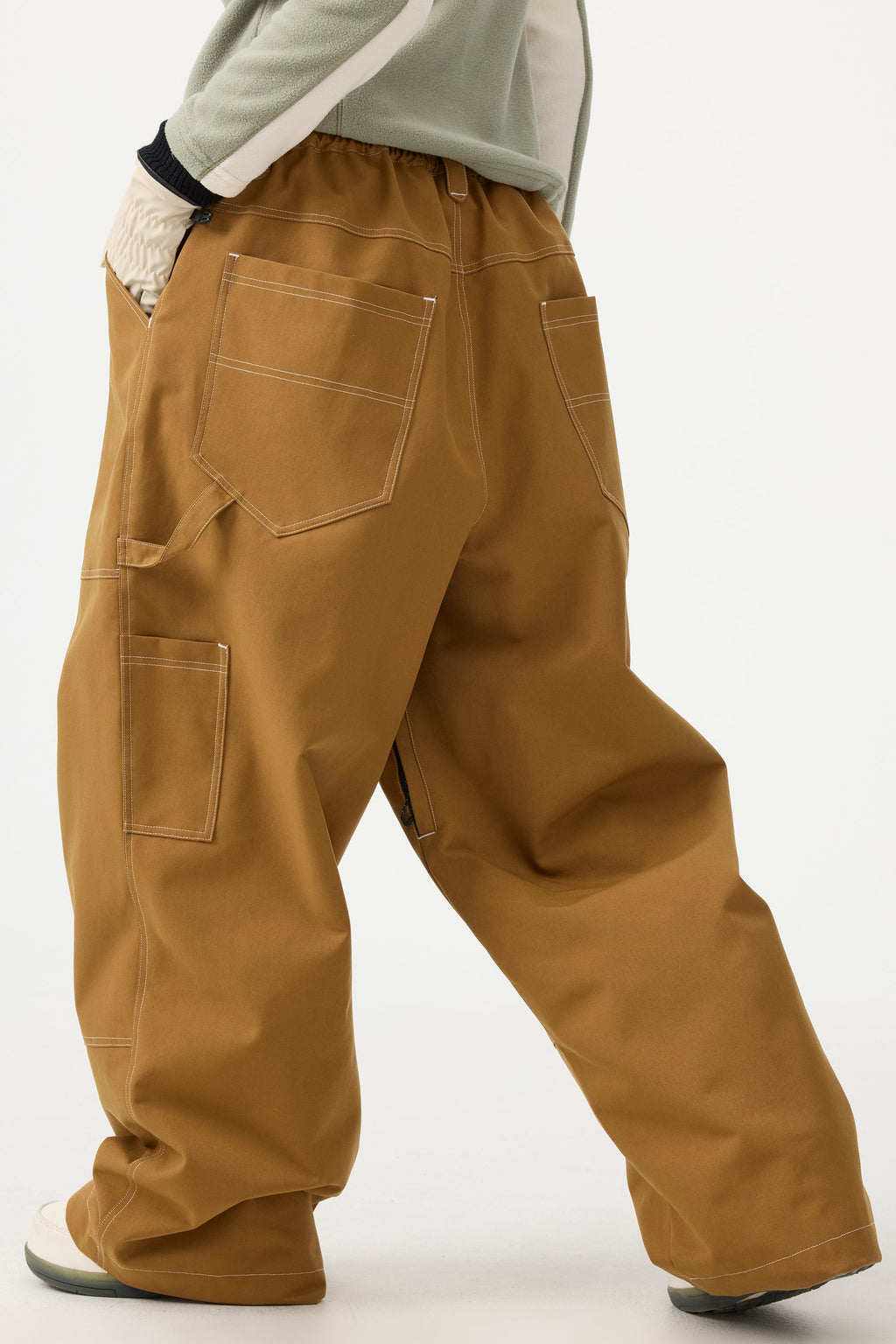 Women's Caramel Baggy Workwear Ski Pants Oxford Snow Pants