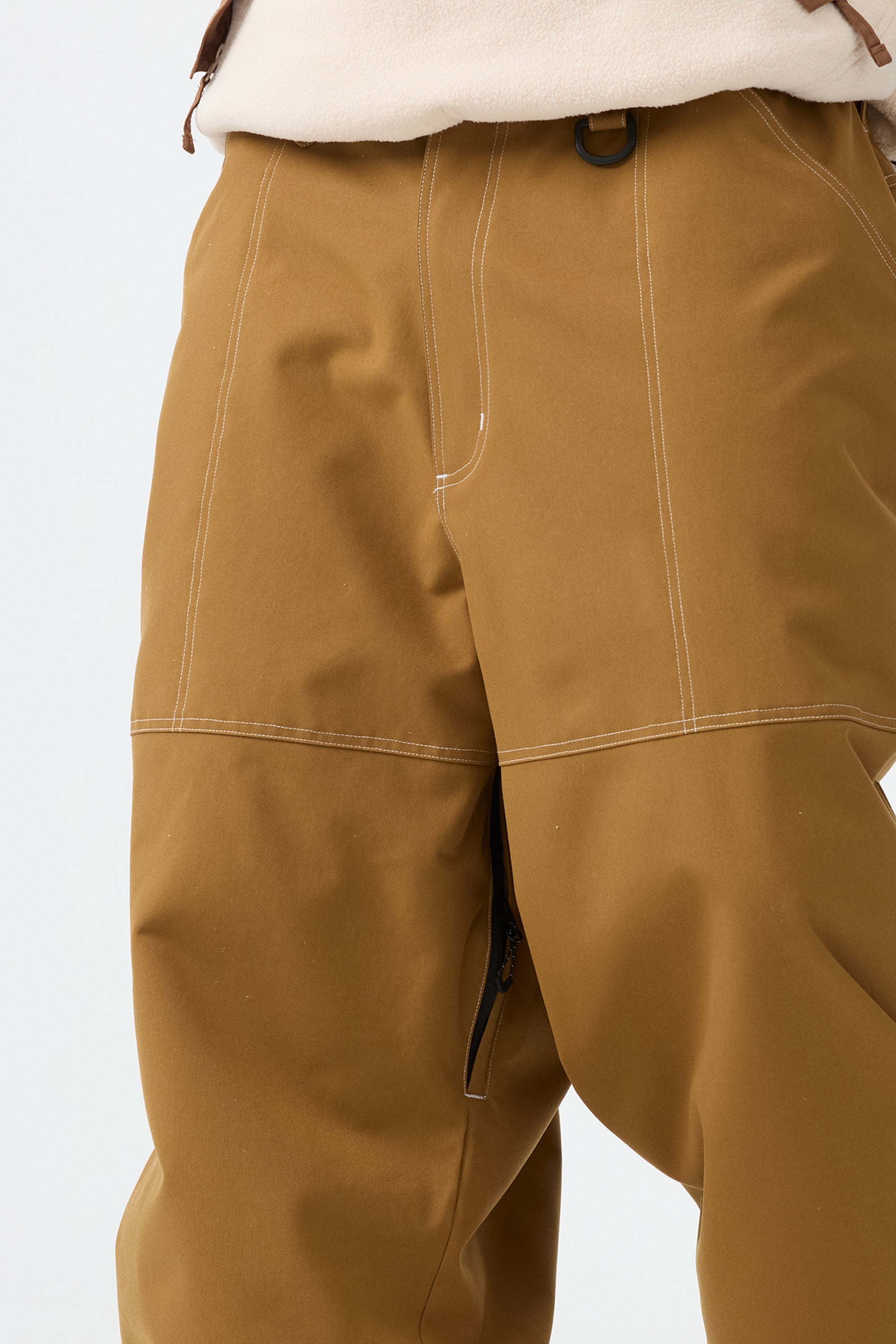 Men's Caramel Baggy Workwear Ski Pants Oxford Snow Pants