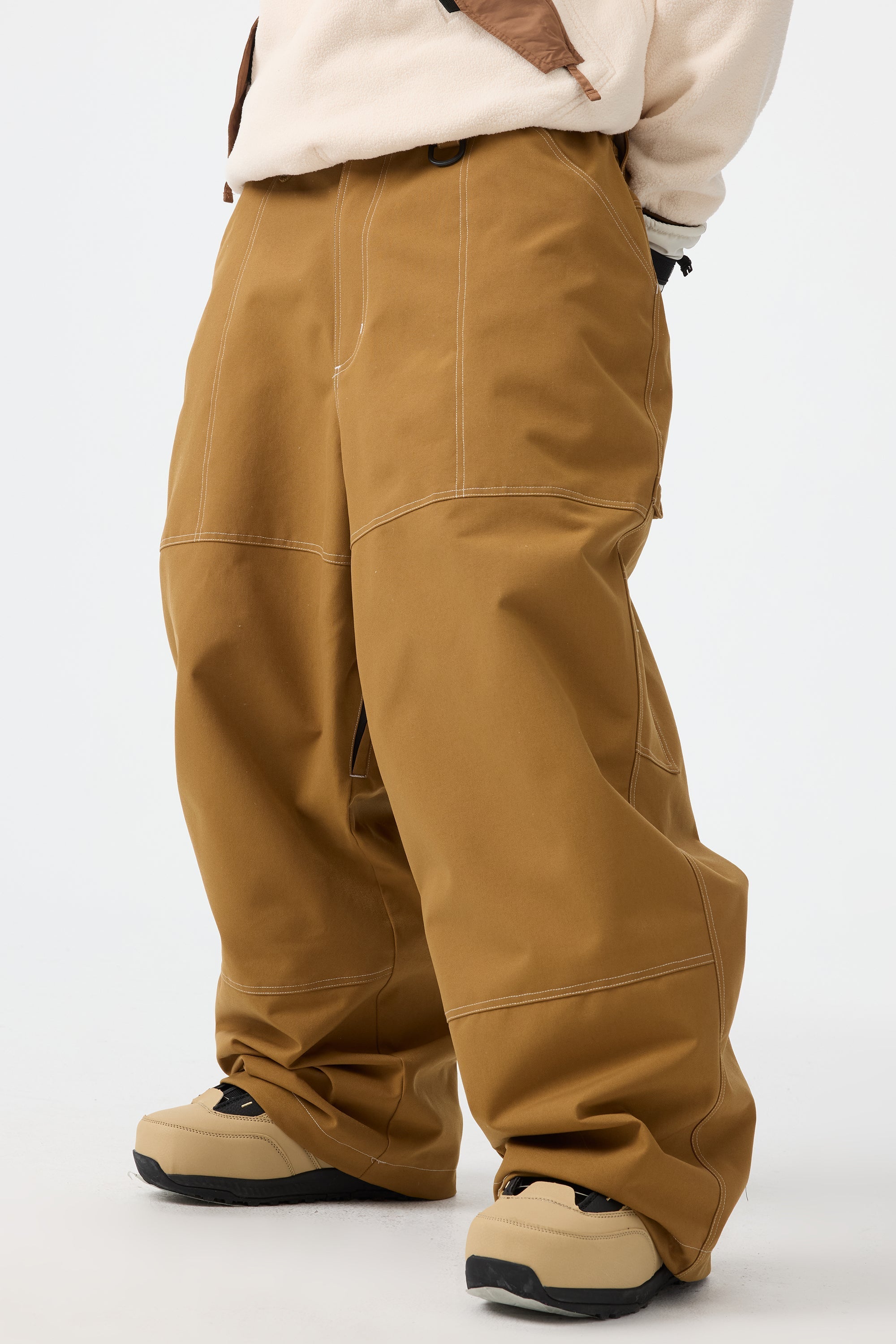 Men's Caramel Baggy Workwear Ski Pants Oxford Snow Pants