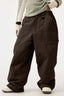 Women's Dark Brown Baggy Workwear Ski Pants Oxford Snow Pants