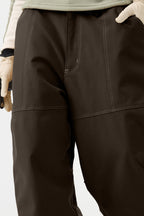 Women's Black Baggy Oxford Snow Pants Workwear Ski Pants - Gsou Snow
