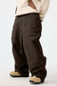 Men's Dark Brown Baggy Snow Pants Oxford Workwear Ski Pants - Gsou Snow