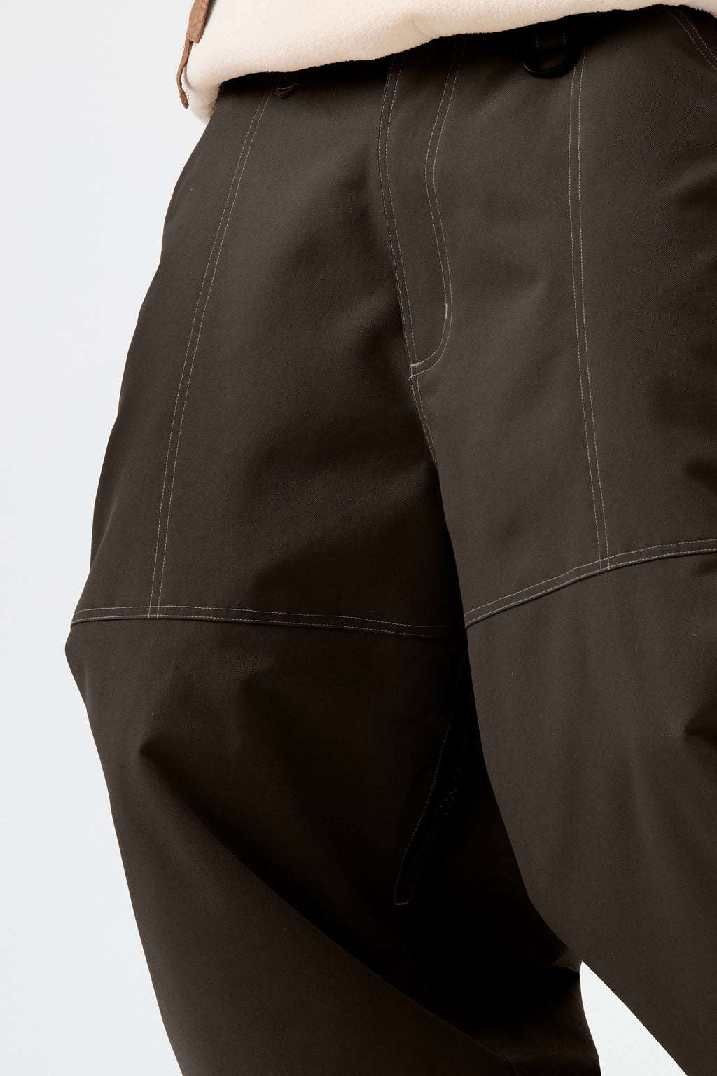 Men's Dark Brown Baggy Workwear Ski Pants Oxford Snow Pants