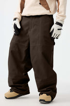 Men's Caramel Baggy Workwear Ski Pants Oxford Snow Pants