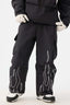 Women's Black Reflective Flame Loose-Fit Functional Snow Pants - Gsou Snow
