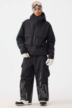 Women's Off White Reflective Flame Ski Pants Baggy Utility Snow Pants