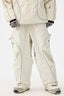 Women's Off White Retro Track Ski Pants Reflective Piping Baggy Snow Pants