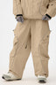 Women's Khaki Retro Track Reflective Piping Snow Pants Baggy Ski Pants - Gsou Snow
