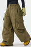 Women's Olive Green Baggy Structured Soft Snow Pants Corduroy Ski Pants - Gsou Snow