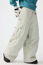 Women's Black Baggy Structured Ski Pants Corduroy Snow Pants