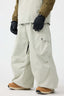 Men's Off White Baggy Structured Soft Snow Pants Corduroy Ski Pants - Gsou Snow