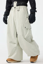 Men's Black Baggy Structured Soft Snow Pants Corduroy Ski Pants - Gsou Snow