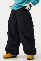 Women's Olive Green Baggy Structured Ski Pants Corduroy Snow Pants
