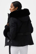 Women's White 3D-Cut Faux Fur Ski Jacket Stretch Insulated Snow Jacket - Gsou Snow